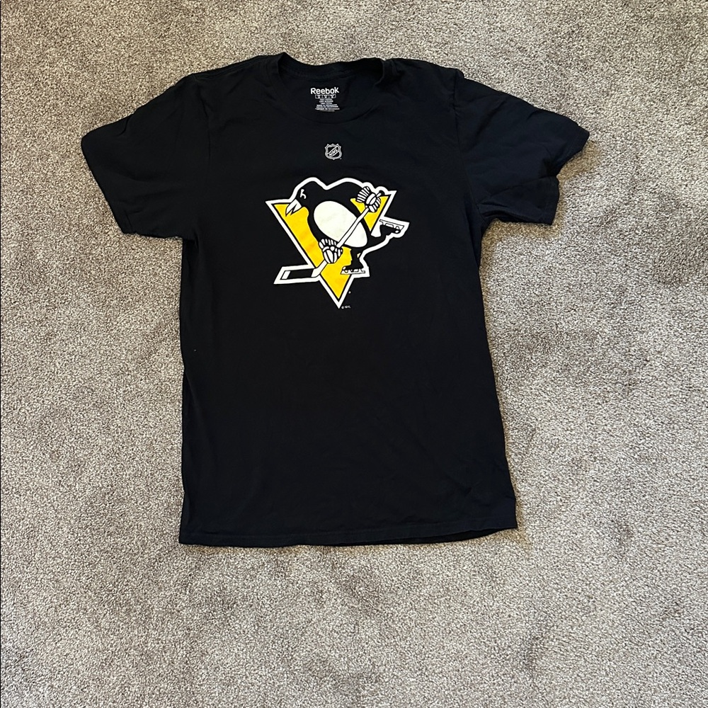 Pittsburgh Penguins Reebok Classic Black Tee #58 Letang